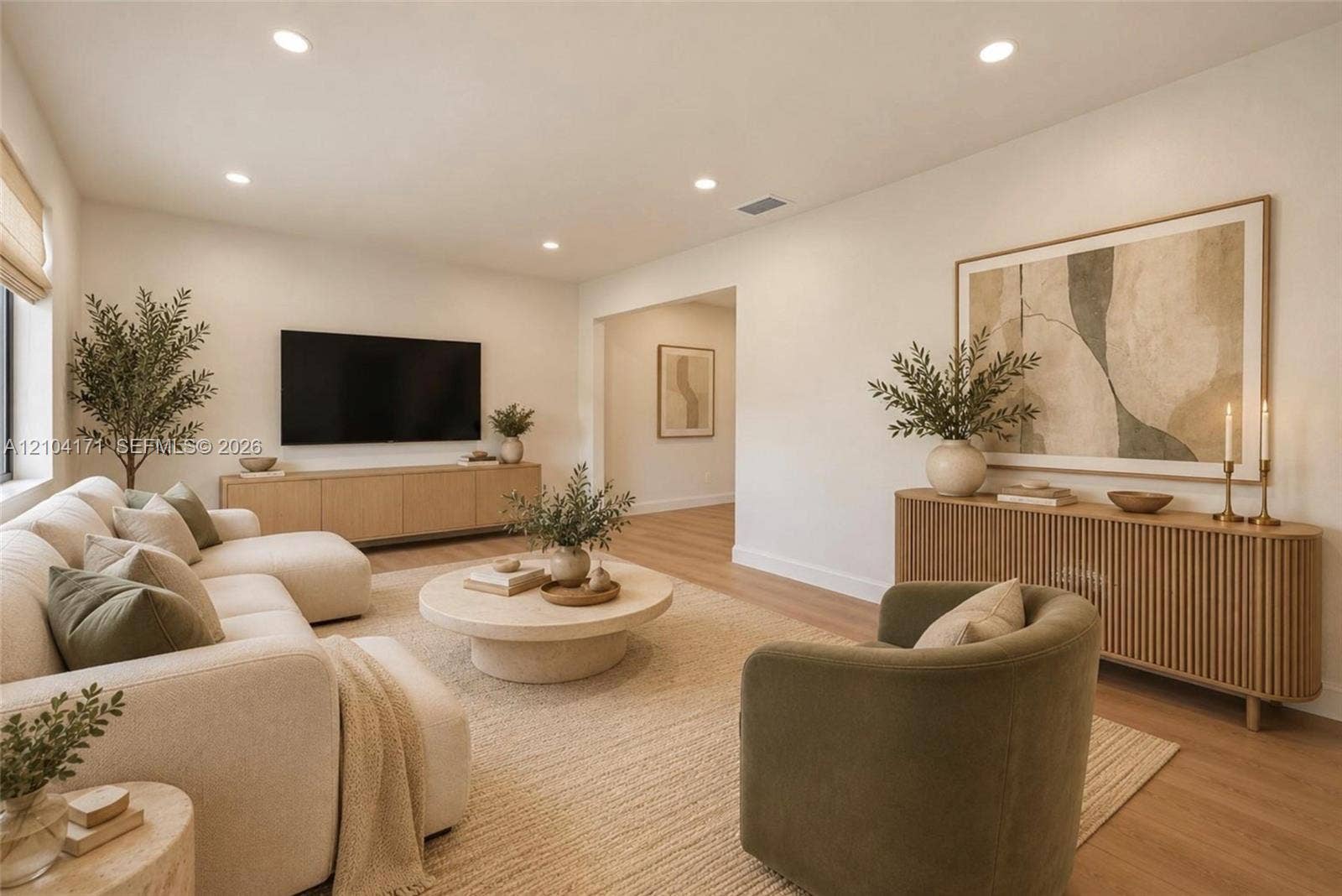 745 NW 32nd Avenue, Miami, FL 33125 Neutral interior featuring wood-finish flooring, recessed lighting, and smooth-finish walls