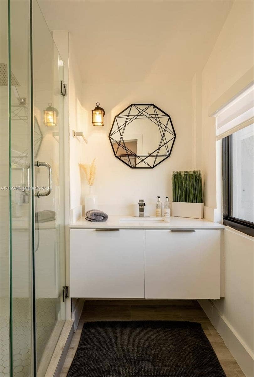 254 NW 51st Street, Miami, Miami, FL 33127 Floating vanity with concealed hardware, quartz countertop, and undermount sink
