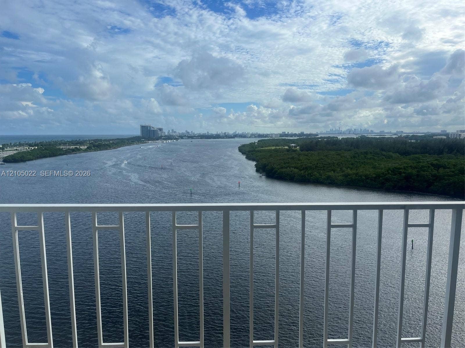 500 Bayview Drive, #1520, Sunny Isles Beach, Sunny Isles Beach, FL 33160 Waterfront scenery with distant city skyline