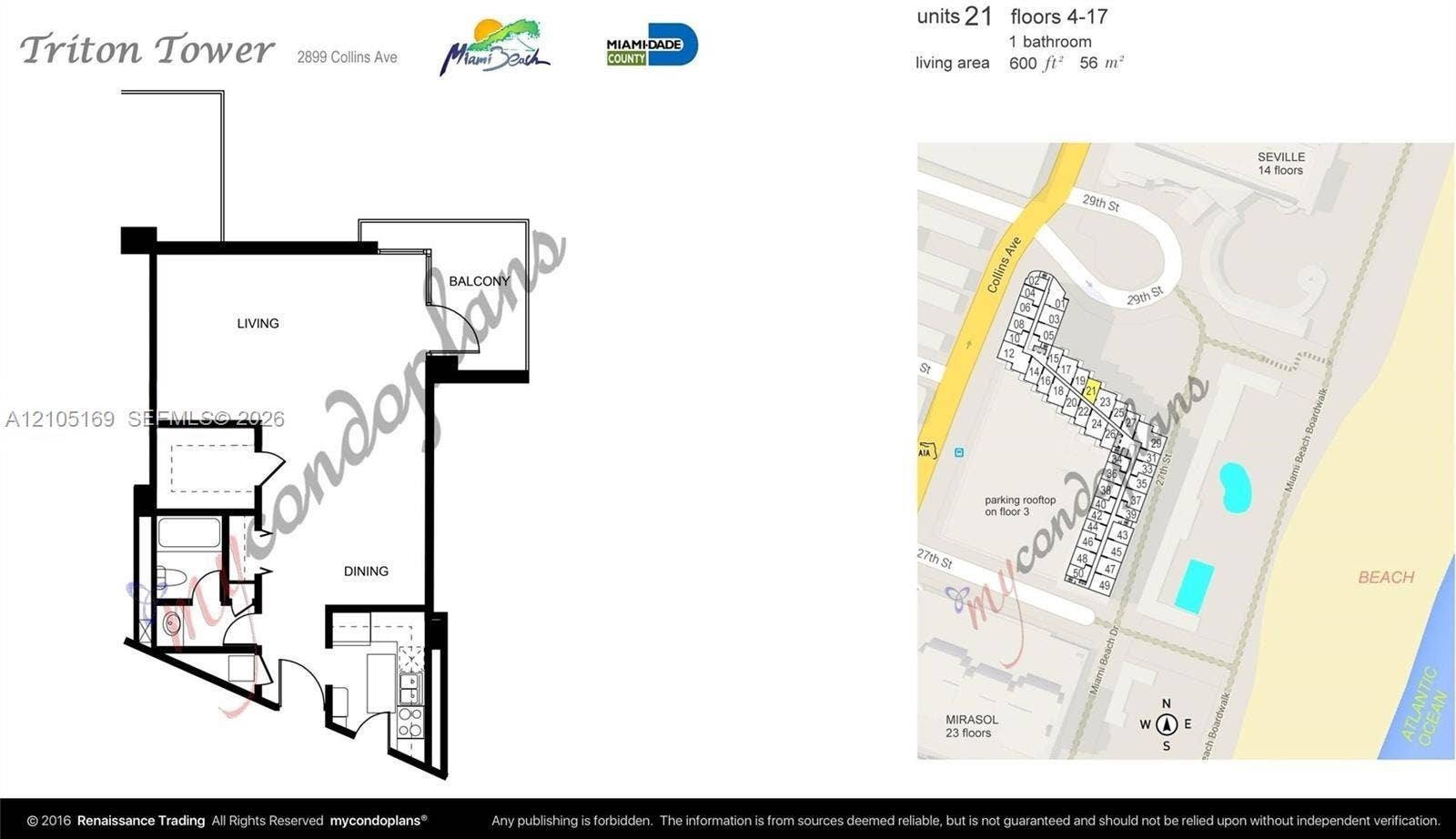 2899 Collins Avenue, #521, Miami Beach, FL 33140 Floor plan
