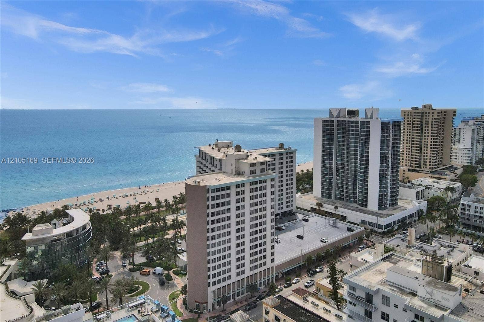 2899 Collins Avenue, #521, Miami Beach, FL 33140 Expansive ocean and beach scenery with a city backdrop