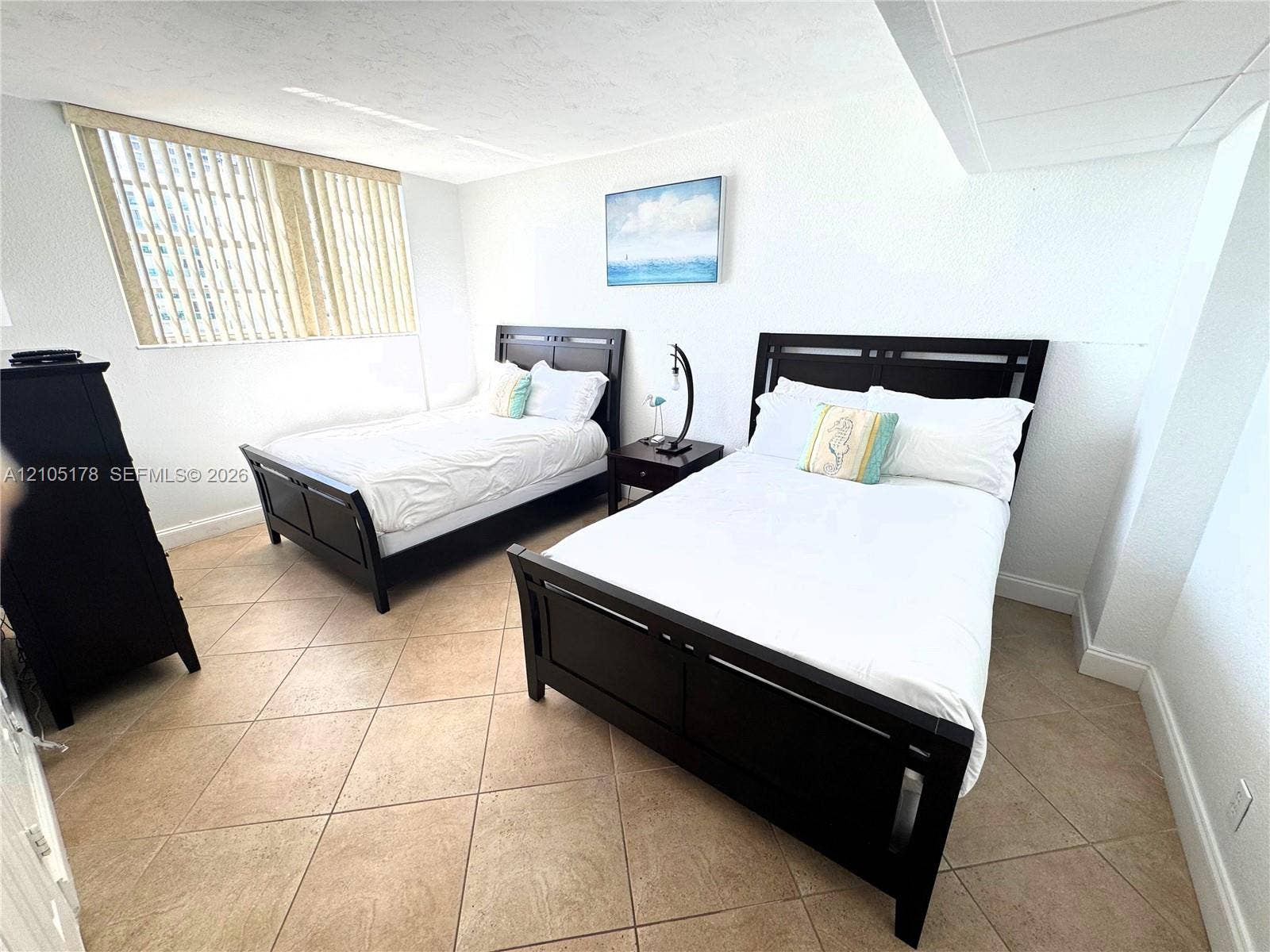 3801 S Ocean Drive, #10G, Hollywood, Hollywood, FL 33019 guest bedroom with 2 FULL beds