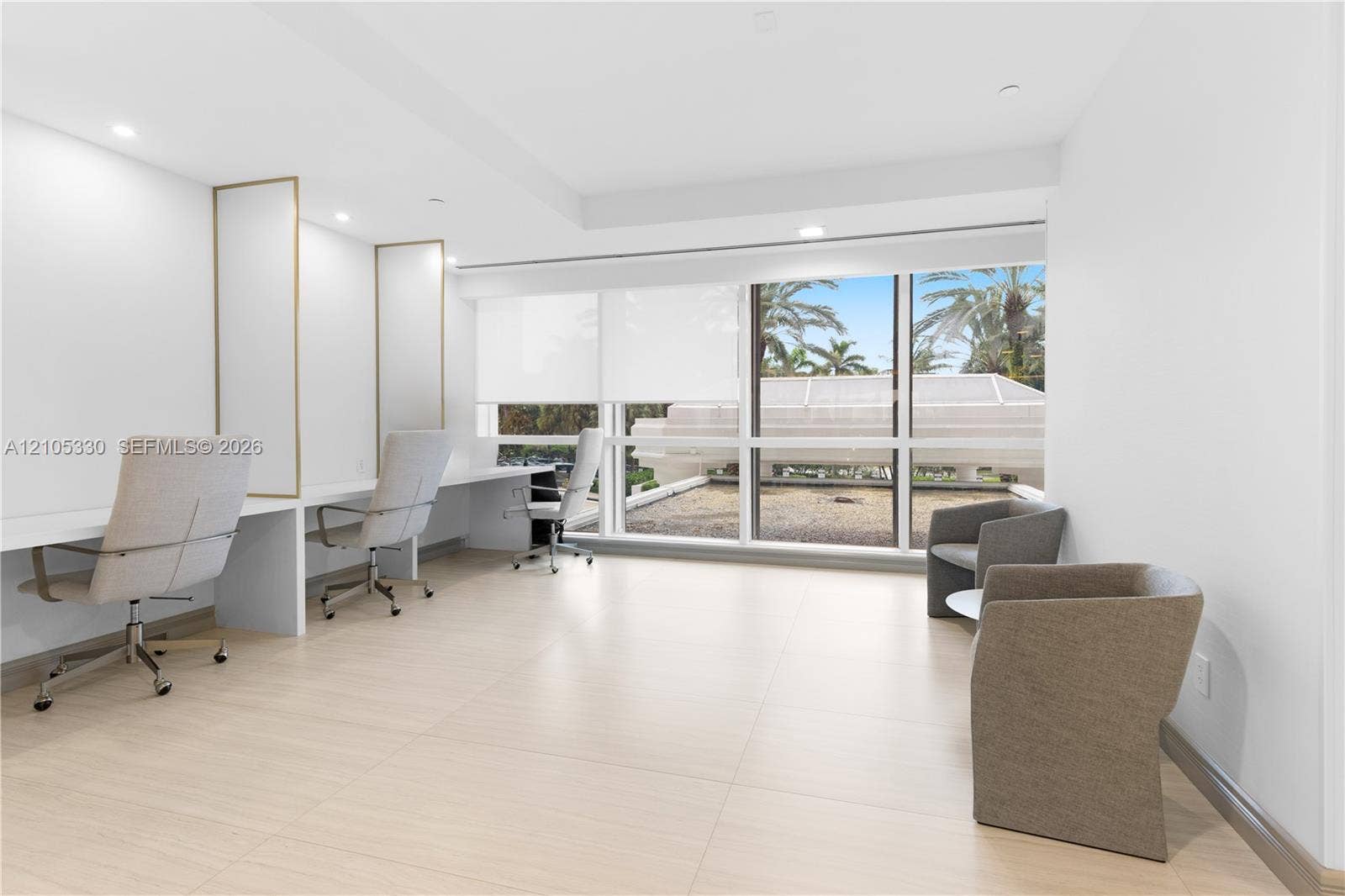 21205 Yacht Club Drive, #304, Aventura, FL 33180 Recessed lighting, wood-finish flooring, full-height windows, and built-in desk space