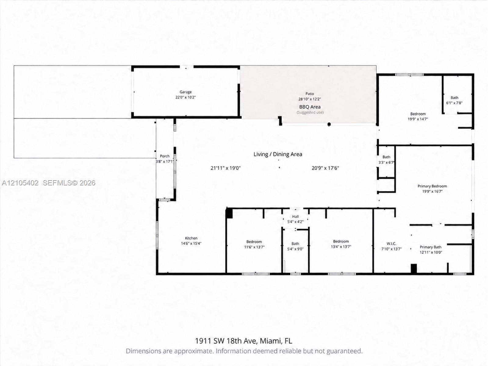 1911 SW 18th Avenue, Miami, FL 33145 Floor plan