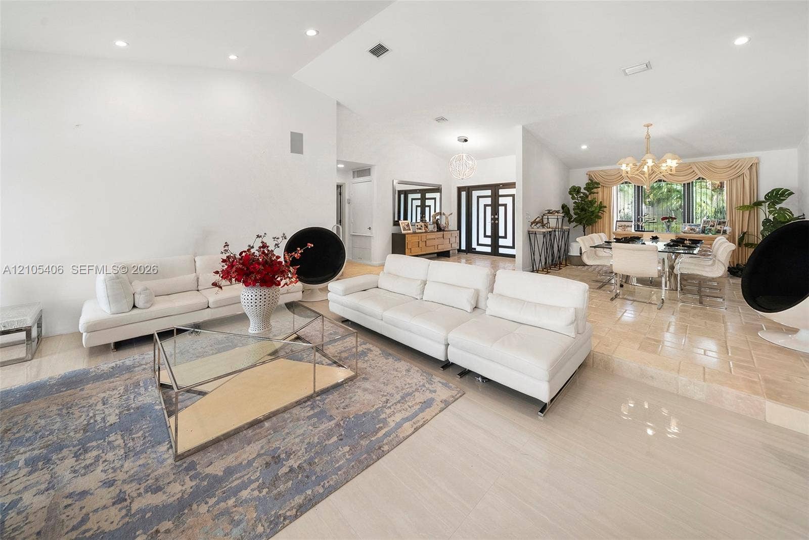 Vaulted ceilings with recessed lighting