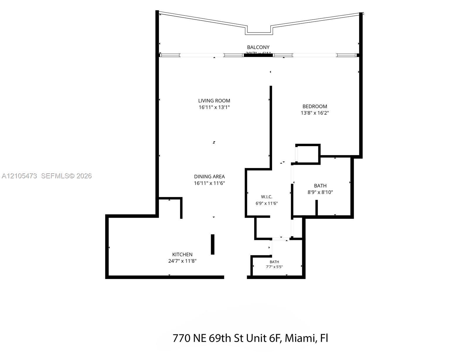 770 NE 69th Street, #6F, Miami, FL 33138 Floor plan