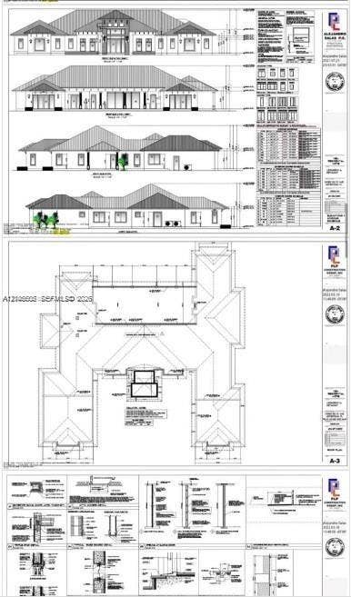 Architectural Drawings, Full Set. Presenting exterior elevations, floor plan, and construction details for the property