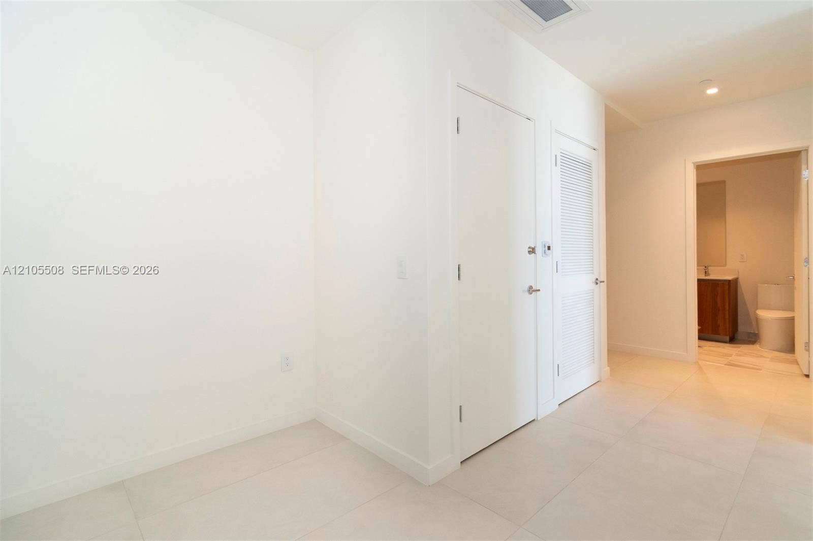 White walls throughout