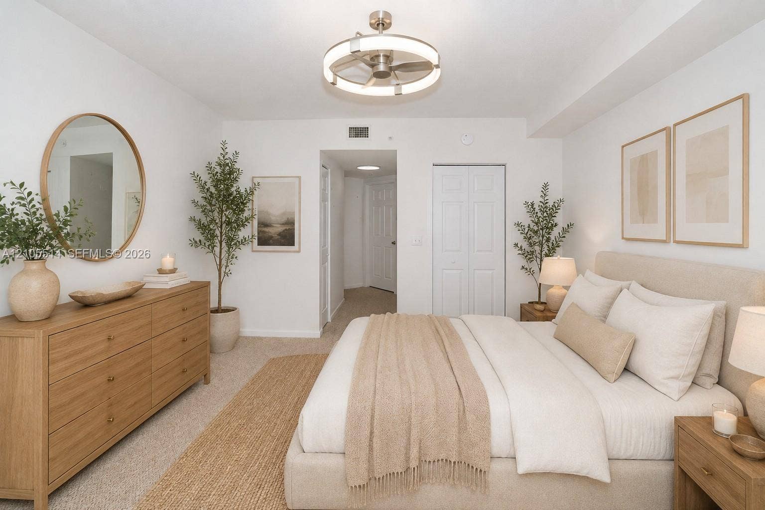 17100 N Bay Road, #1407, Sunny Isles Beach, Sunny Isles Beach, FL 33160 Virtually Staged Master Bedroom