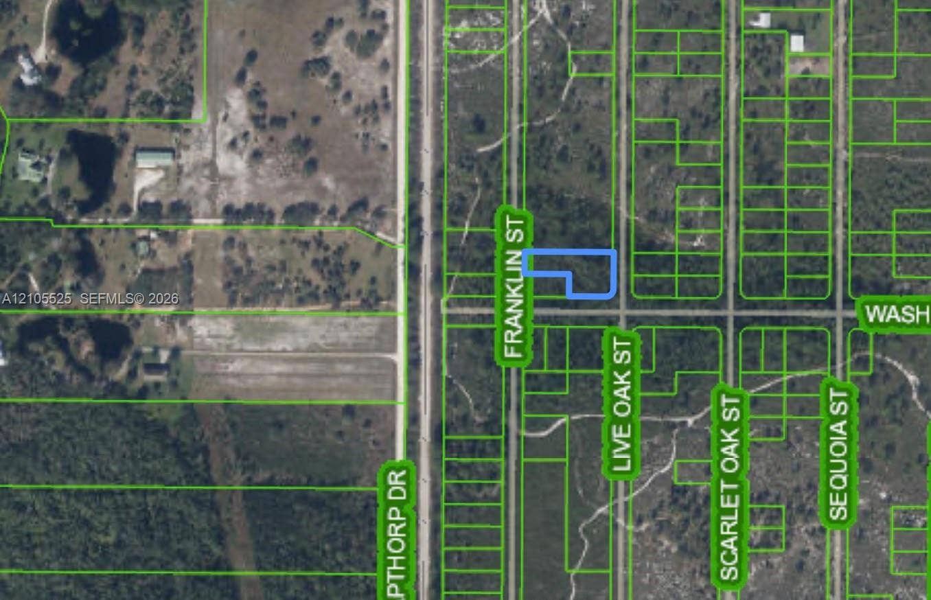 Aerial Property Map. Illustrating the land boundaries and street orientation of the property