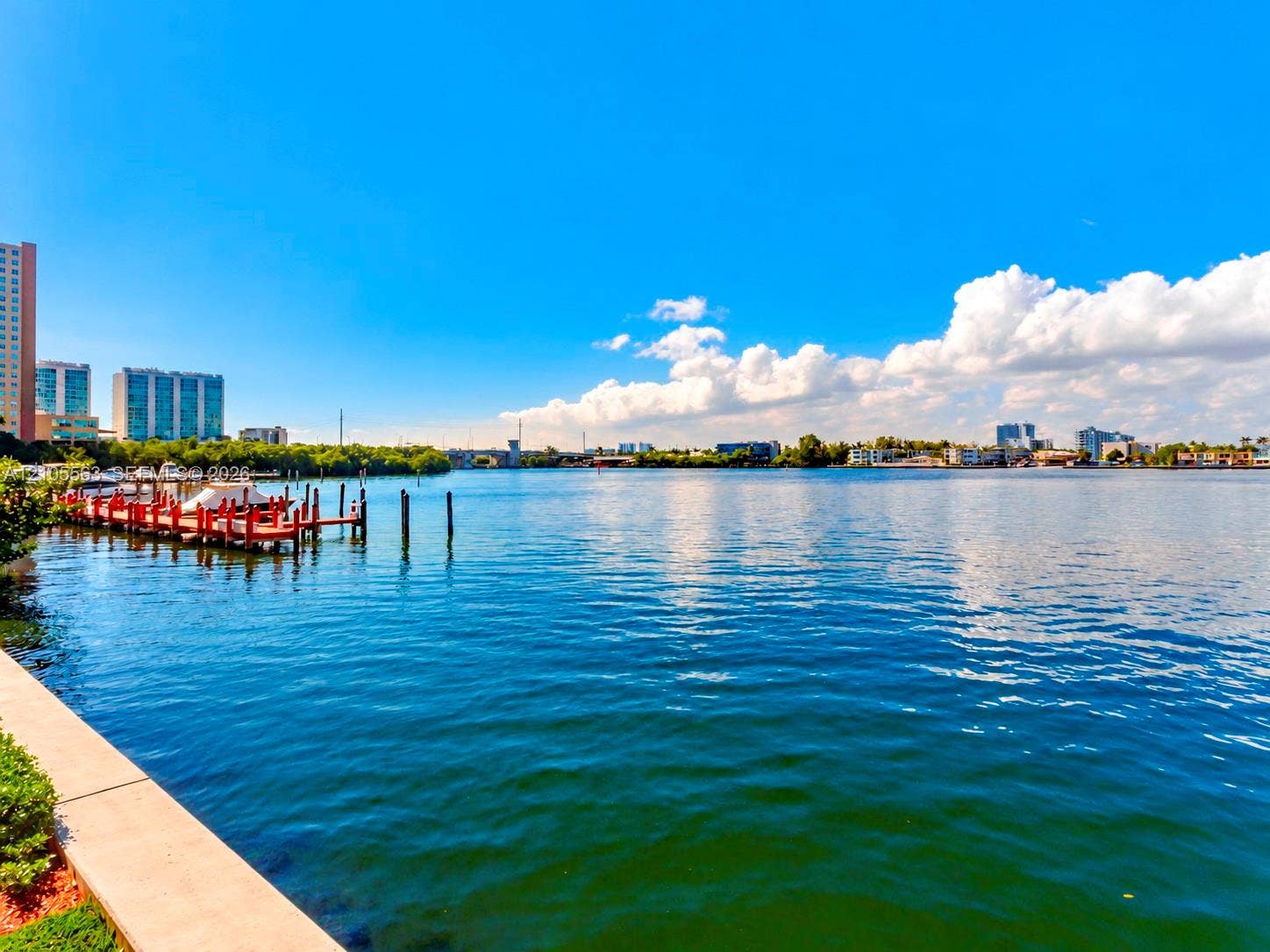 17145 N Bay Road, #4613, Sunny Isles Beach, Sunny Isles Beach, FL 33160 Waterfront property featuring a private dock with multiple boat slips, offering direct water access