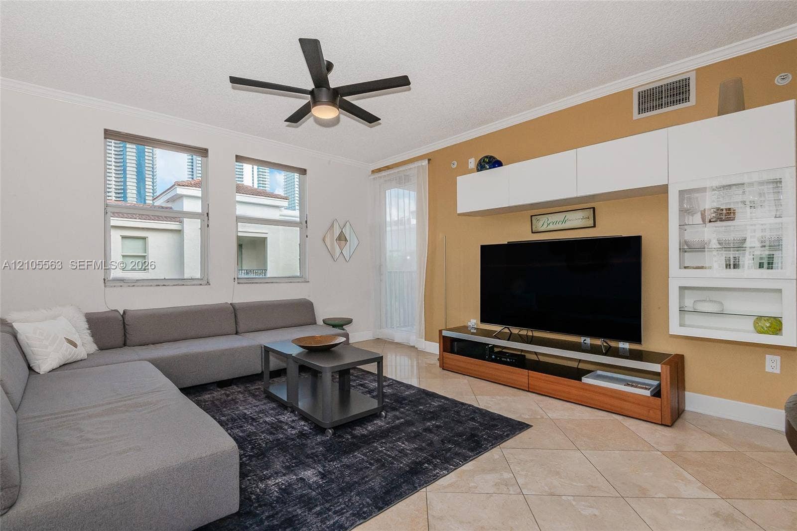 17145 N Bay Road, #4613, Sunny Isles Beach, Sunny Isles Beach, FL 33160 Recessed lighting, ceiling fan, and tile flooring