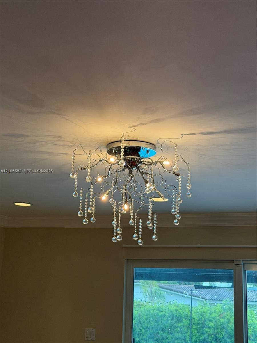 2215 NE 204th Street, Miami, Miami, FL 33180 Decorative ceiling-mounted light fixture with crystal details