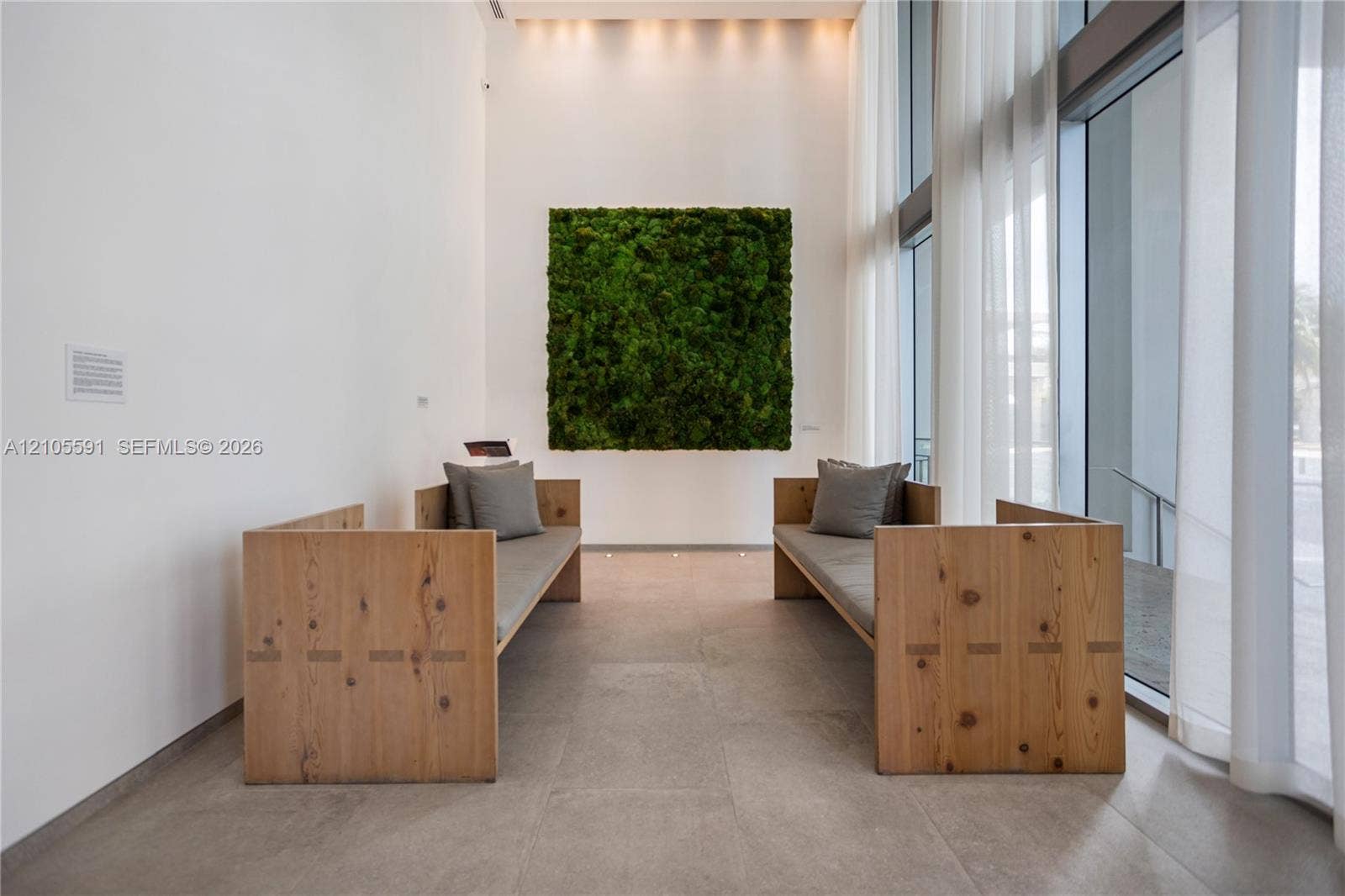 High ceilings complemented by recessed lighting