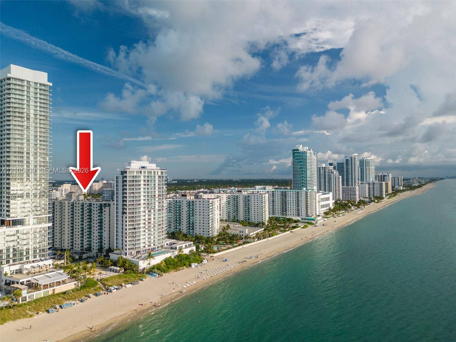 4001 S Ocean Drive, #14F, Hollywood, Hollywood, FL 33019 High-rise residential building featuring a glass and concrete facade located on the Atlantic coastline