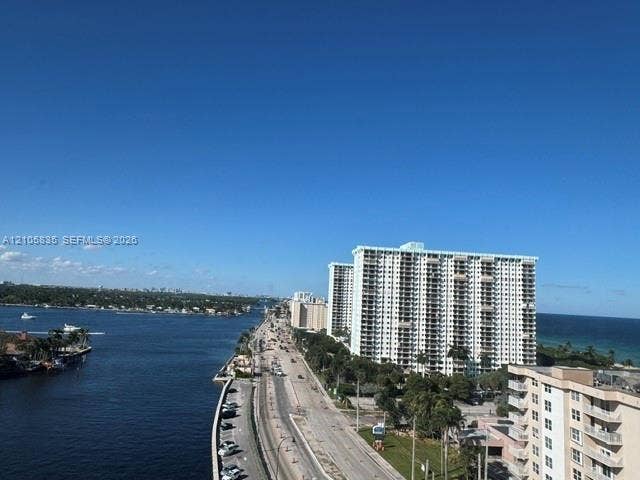 1400 S Ocean Drive, #1503, Hollywood, Hollywood, FL 33019 Aerial perspective featuring coastal waterway and maritime proximity