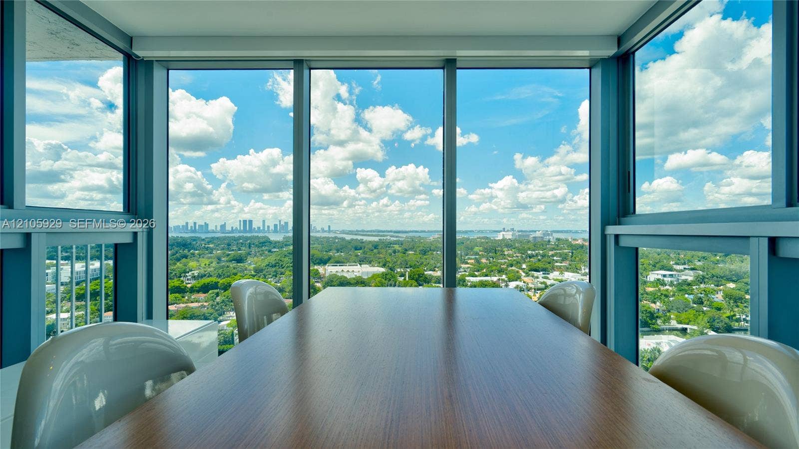 2655 Collins Avenue, #2301, Miami Beach, FL 33140 Floor-to-ceiling windows featuring panoramic exterior scenery, expansive glass walls, and a neutral interior finish