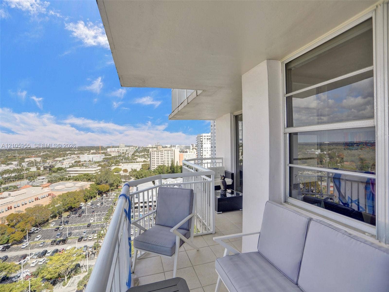 18011 Biscayne Boulevard, #1904, Aventura, FL 33160 Private balcony featuring tile flooring and white metal railing