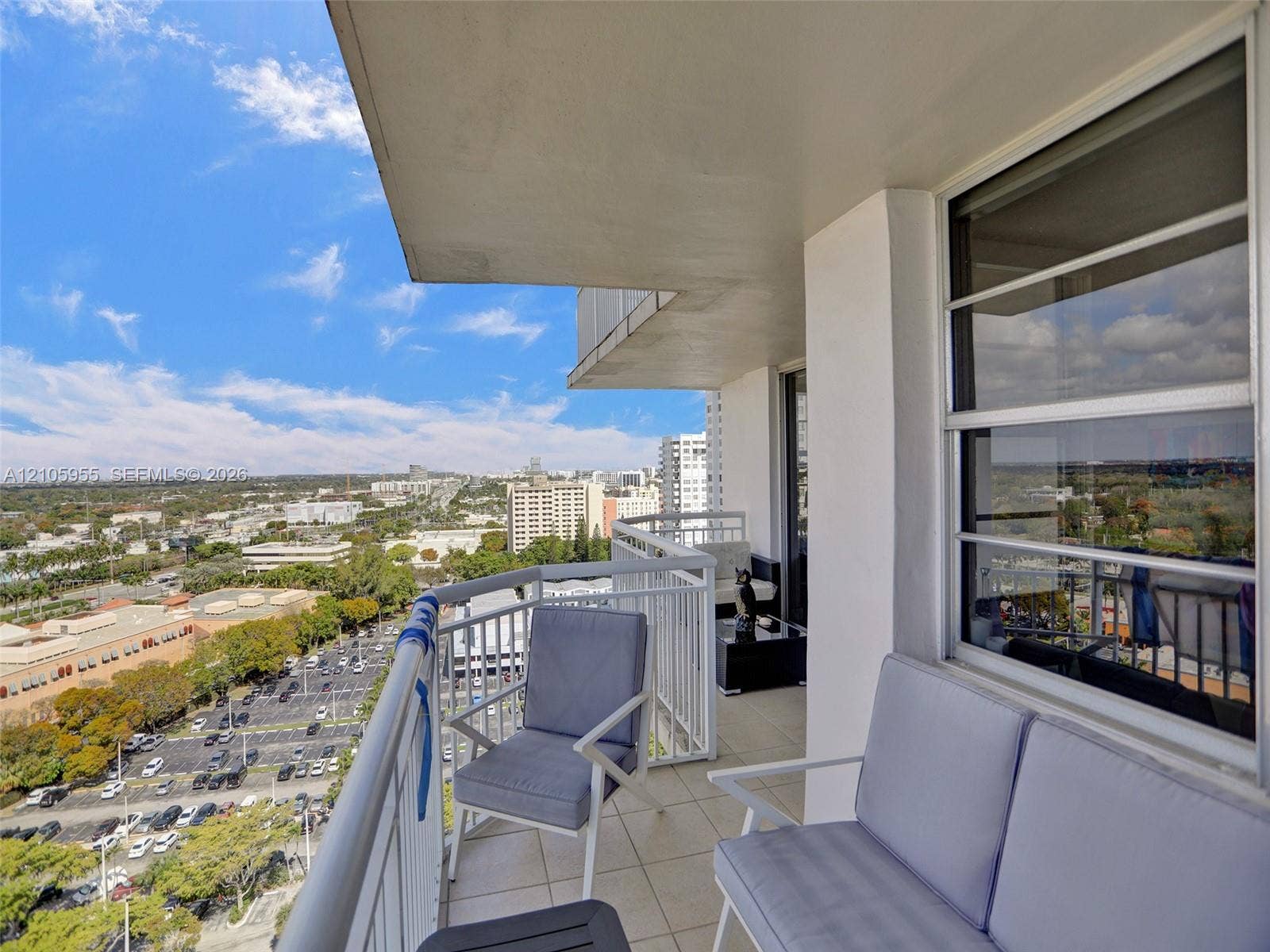 18011 Biscayne Boulevard, #1904, Aventura, FL 33160 Private balcony featuring tile flooring and white metal railings