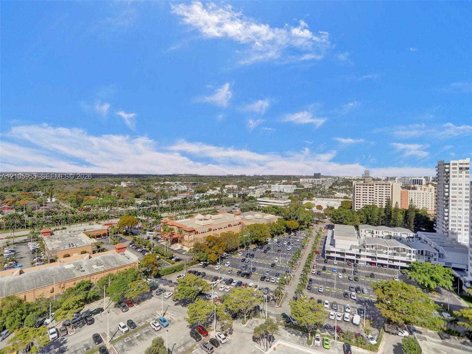 18011 Biscayne Boulevard, #1904, Aventura, FL 33160 Elevated aerial perspective showcasing the surrounding urban landscape and local topography