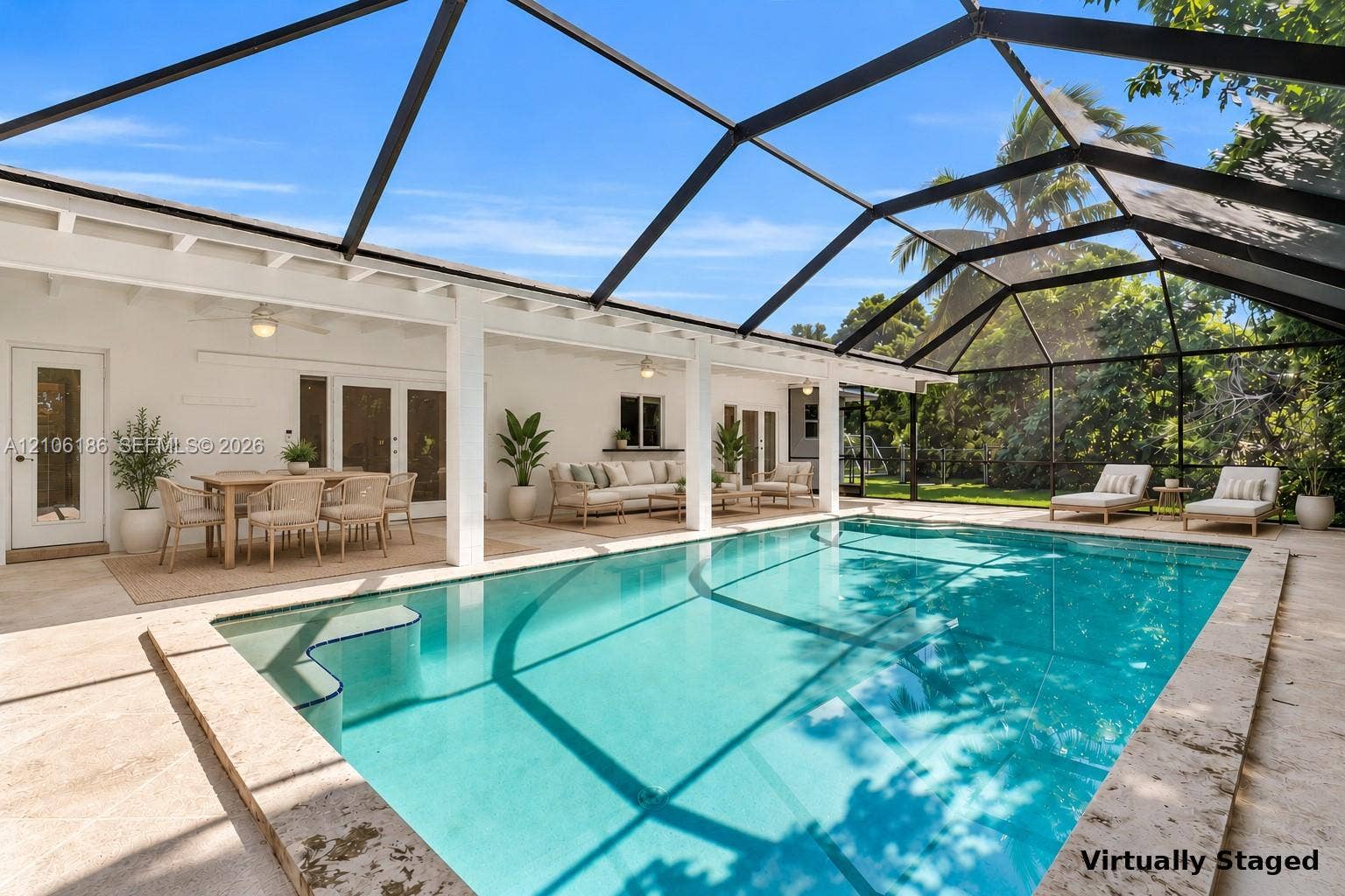 8600 SW 145th Street, Palmetto Bay, FL 33158 Virtually staged patio/pool