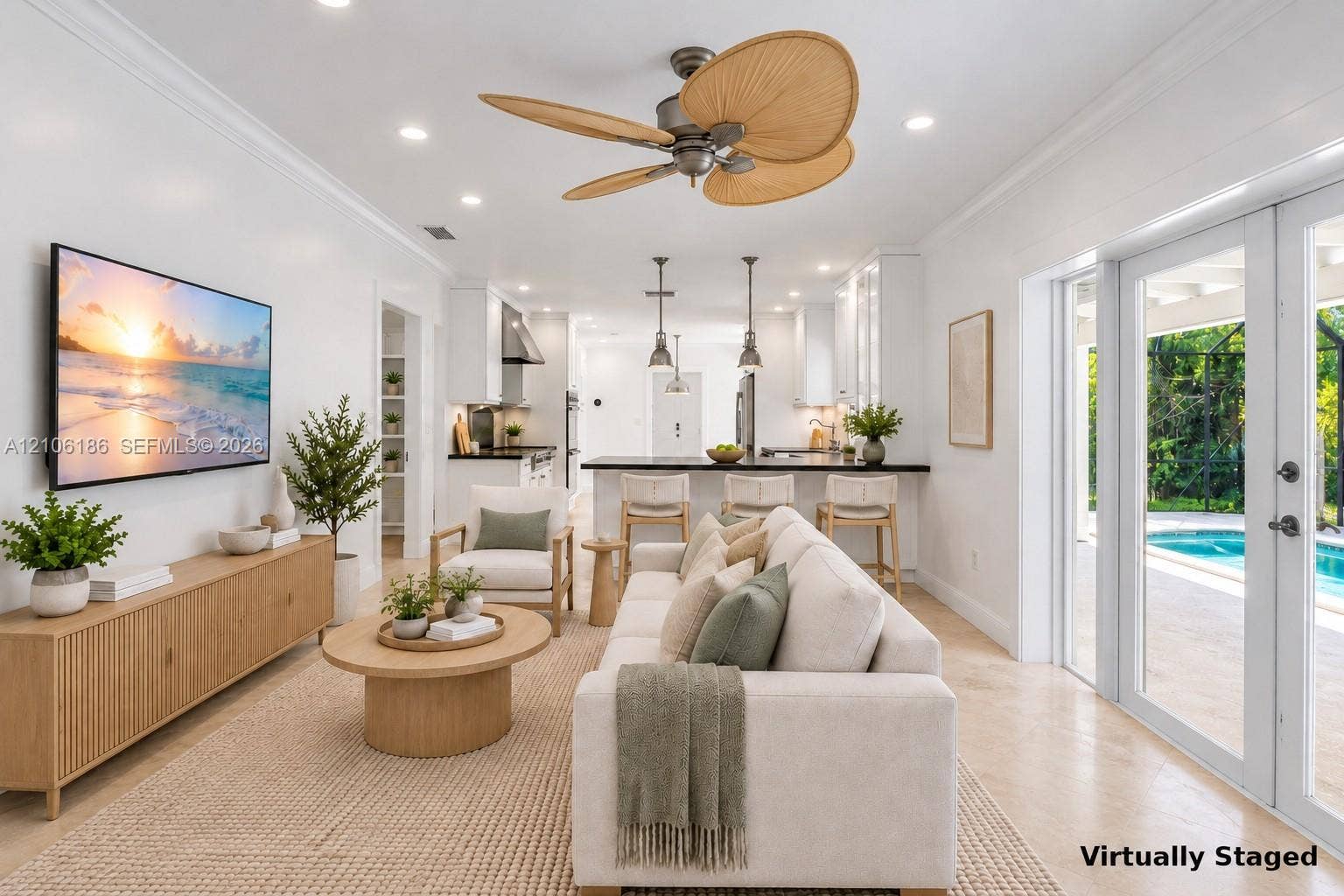 8600 SW 145th Street, Palmetto Bay, FL 33158 Virtually staged Family Room