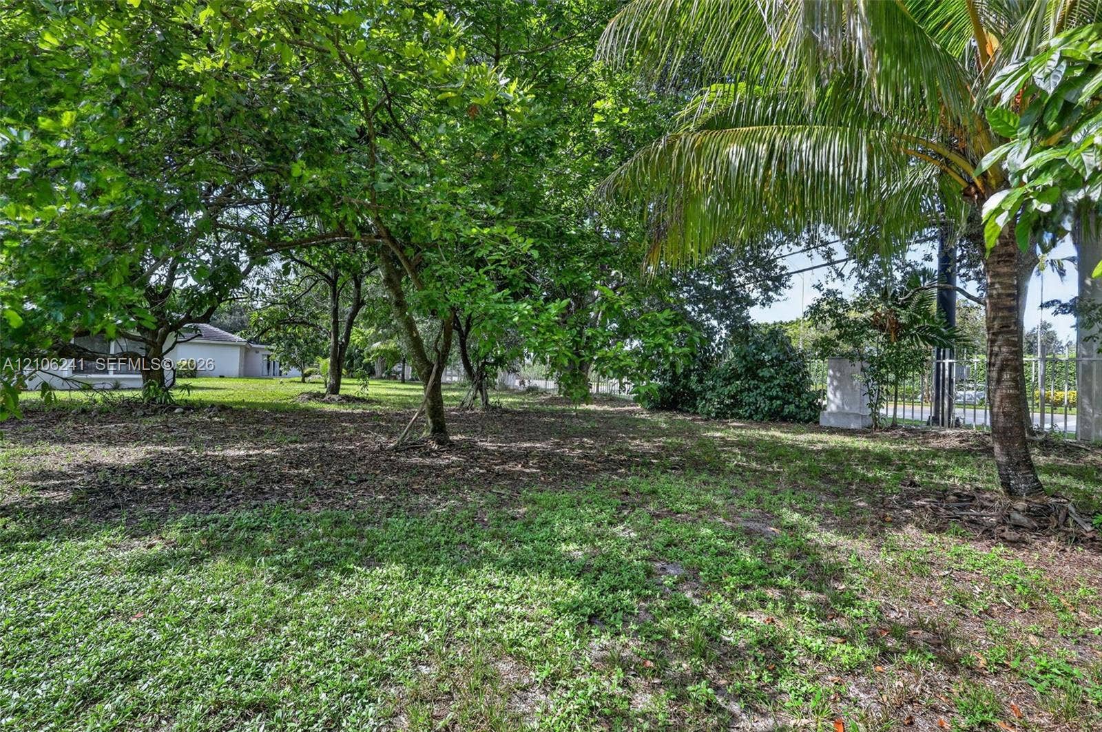 9407 SW 18th Street, Miramar, FL 33025 Expansive lot featuring mature shade trees, established palms, and open grass terrain