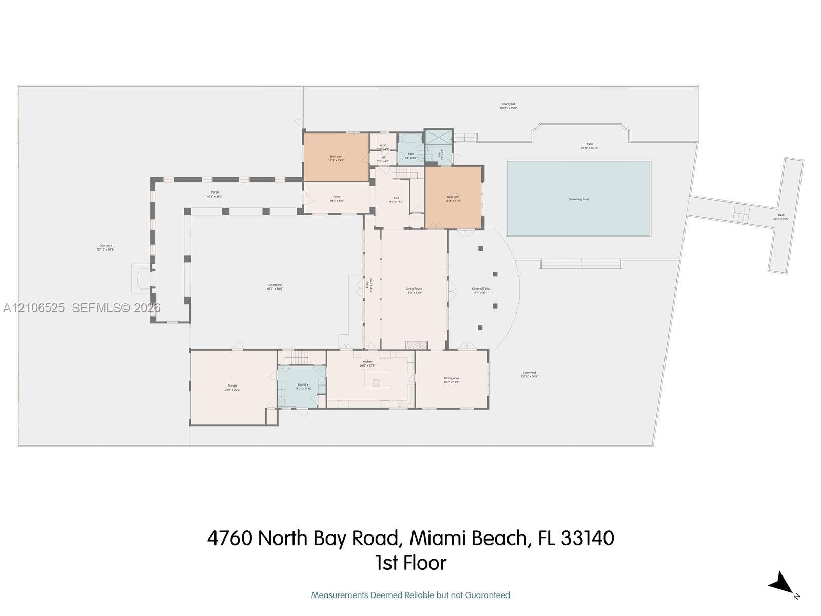 4760 N Bay Road, Miami Beach, FL 33140 Floor plan Ground Floor