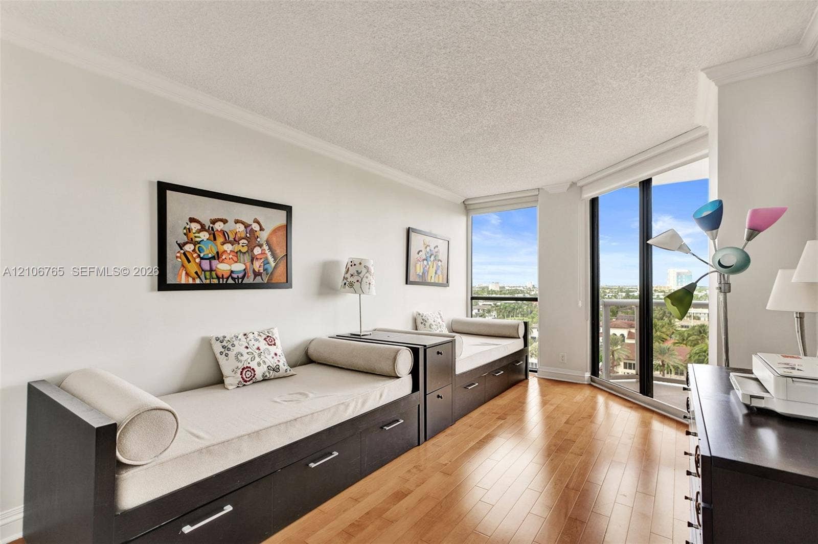 3598 Yacht Club Drive, #901, Aventura, FL 33180 Spacious second bedroom ,floor-to-ceiling windows, wood floors.