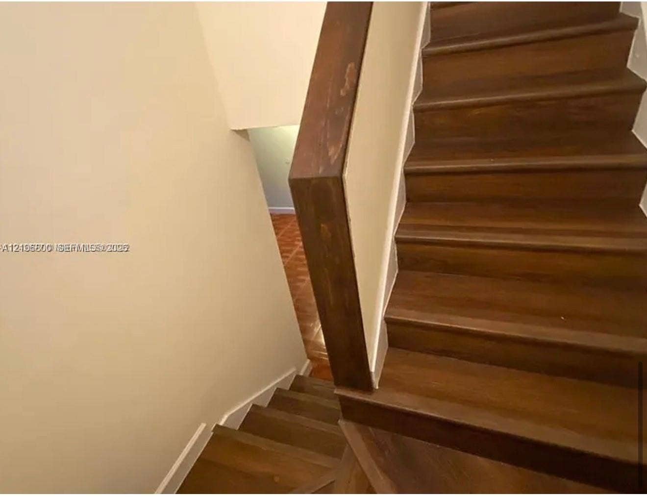 3820 SW 52nd Avenue, Hollywood, Hollywood, FL 33023 Staircase featuring wood-finish treads and a solid wood handrail