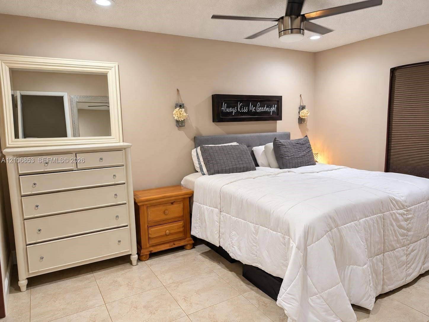 6331 Pinehurst Circle W, #C35, Tamarac, FL 33321 Neutral interior featuring tile flooring, recessed ceiling lighting, and a multi-blade ceiling fan