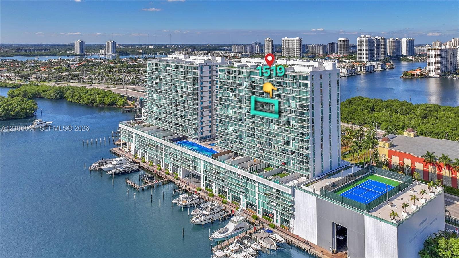 400 Sunny Isles Boulevard, #1519, Sunny Isles Beach, FL 33160 Boat Marina Condominium