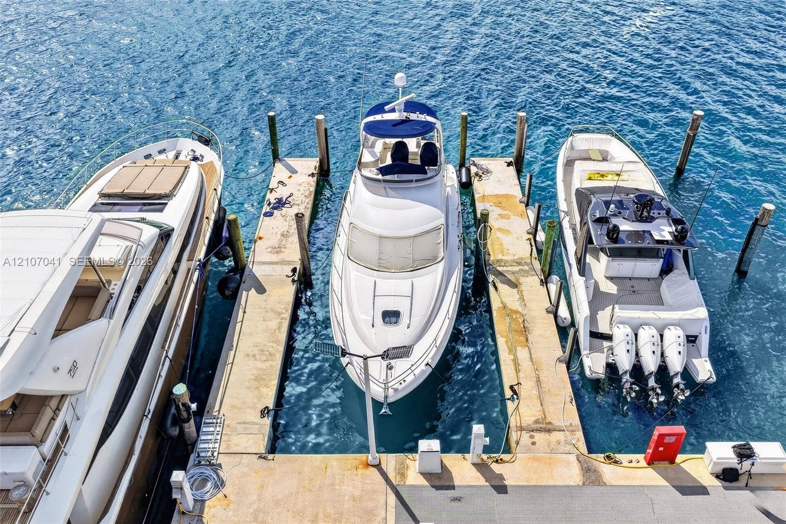 Deep-water concrete boat slips featuring secure mooring pilings