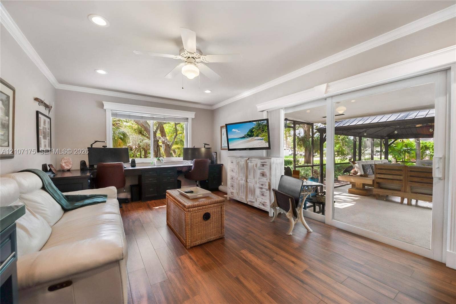 17550 SW 86th Avenue, Palmetto Bay, FL 33157 Bright and open Family Room off Kitchen. Currently doubles as an office.
