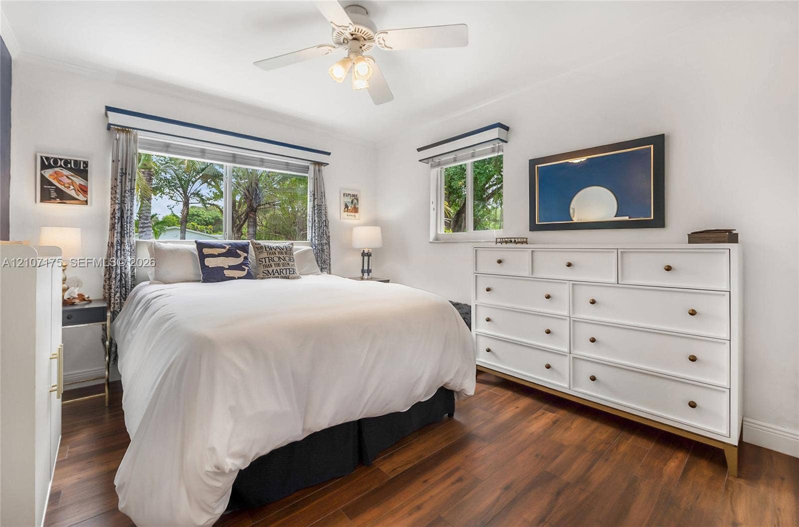 17550 SW 86th Avenue, Palmetto Bay, FL 33157 2nd Bedroom has beautiful blinds and impact sliding windows with valances