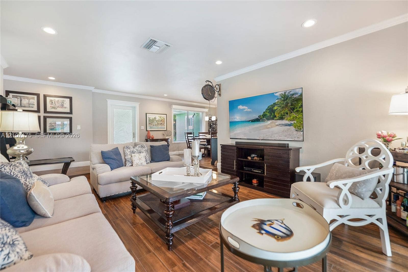 17550 SW 86th Avenue, Palmetto Bay, FL 33157 Living area with view of front entry.