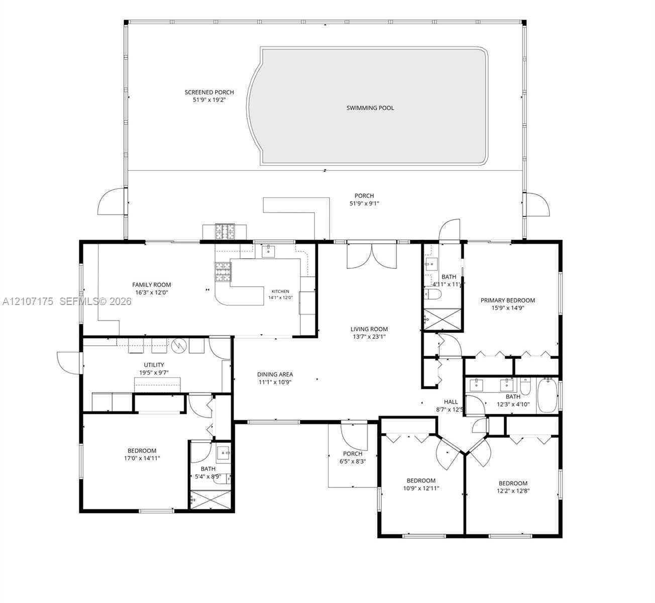 17550 SW 86th Avenue, Palmetto Bay, FL 33157 Floor plan - w pool
