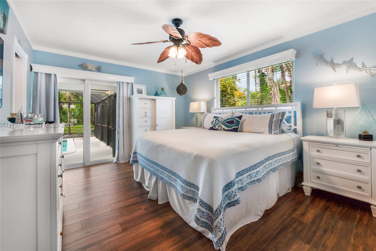 17550 SW 86th Avenue, Palmetto Bay, FL 33157 Beautiful sanctuary has expansive window with natural illumination and sliding door with access to pool.