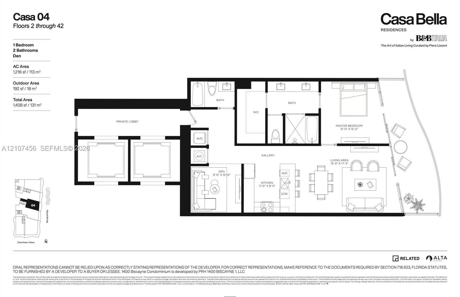 1400 Biscayne Boulevard, #2604, Miami, Miami, FL 33132 Floor plan