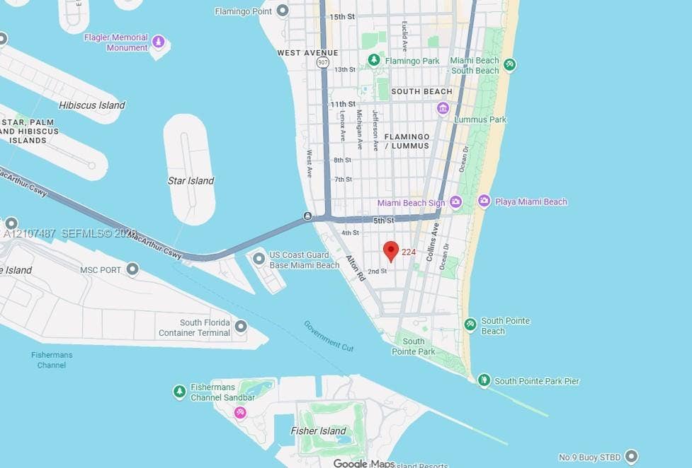 224 Meridian Avenue, #9, Miami Beach, Miami Beach, FL 33139 Geographic Map. Identifying the location of the property within the city grid