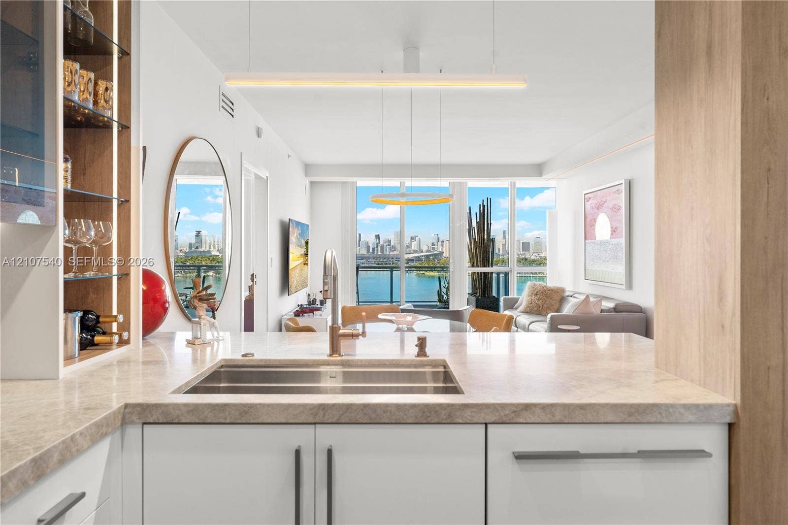Open Kitchen w/ spectacular downtown Miami skyline views