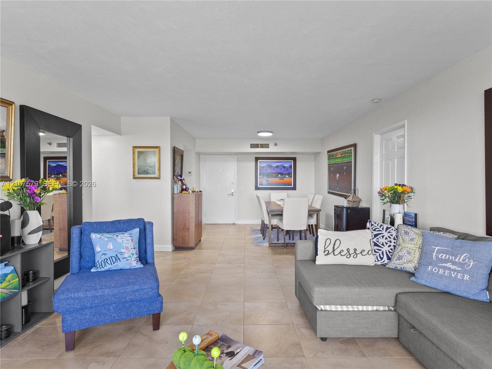 3300 NE 191st Street, #511, Aventura, FL 33180 Neutral ceramic tile flooring and recessed ceiling lighting