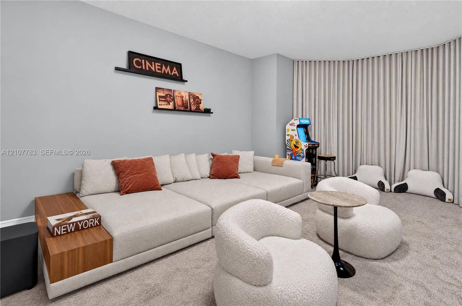 9328 Tropez Lane, Delray Beach, FL 33446 Curved wall featuring floor-to-ceiling drapery and wall-to-wall carpeting