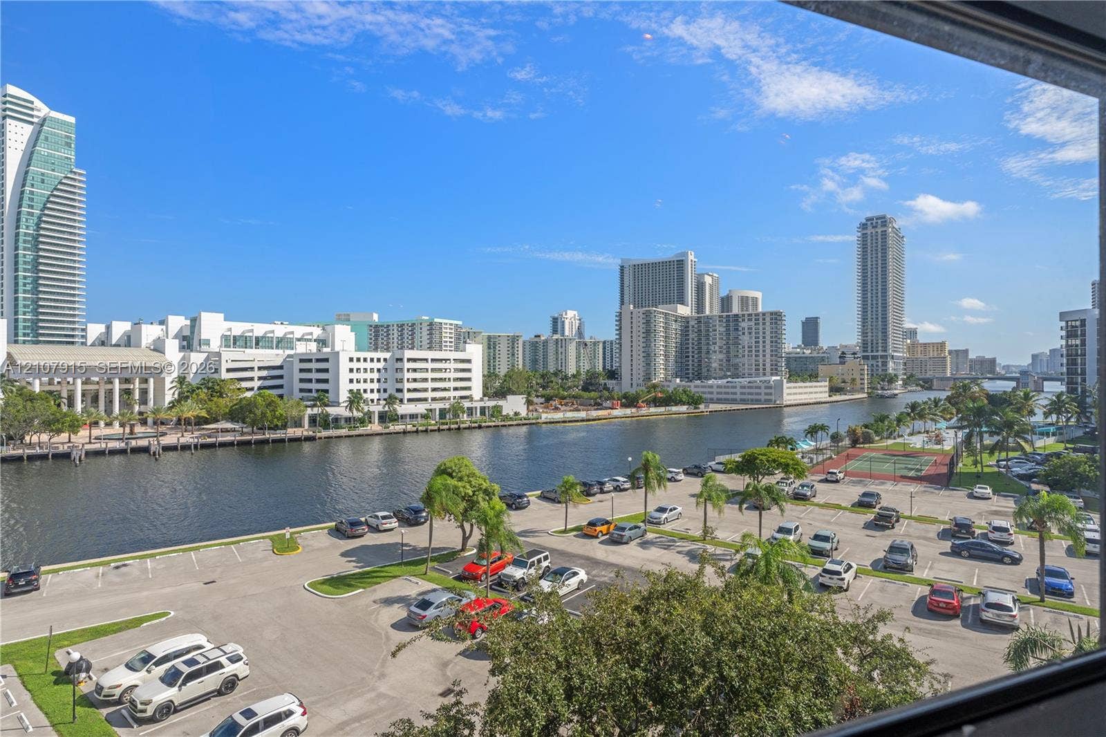 400 Leslie Drive, #622, Hallandale Beach, Hallandale Beach, FL 33009 Panoramic cityscape encompassing urban high-rise buildings and an expansive waterway