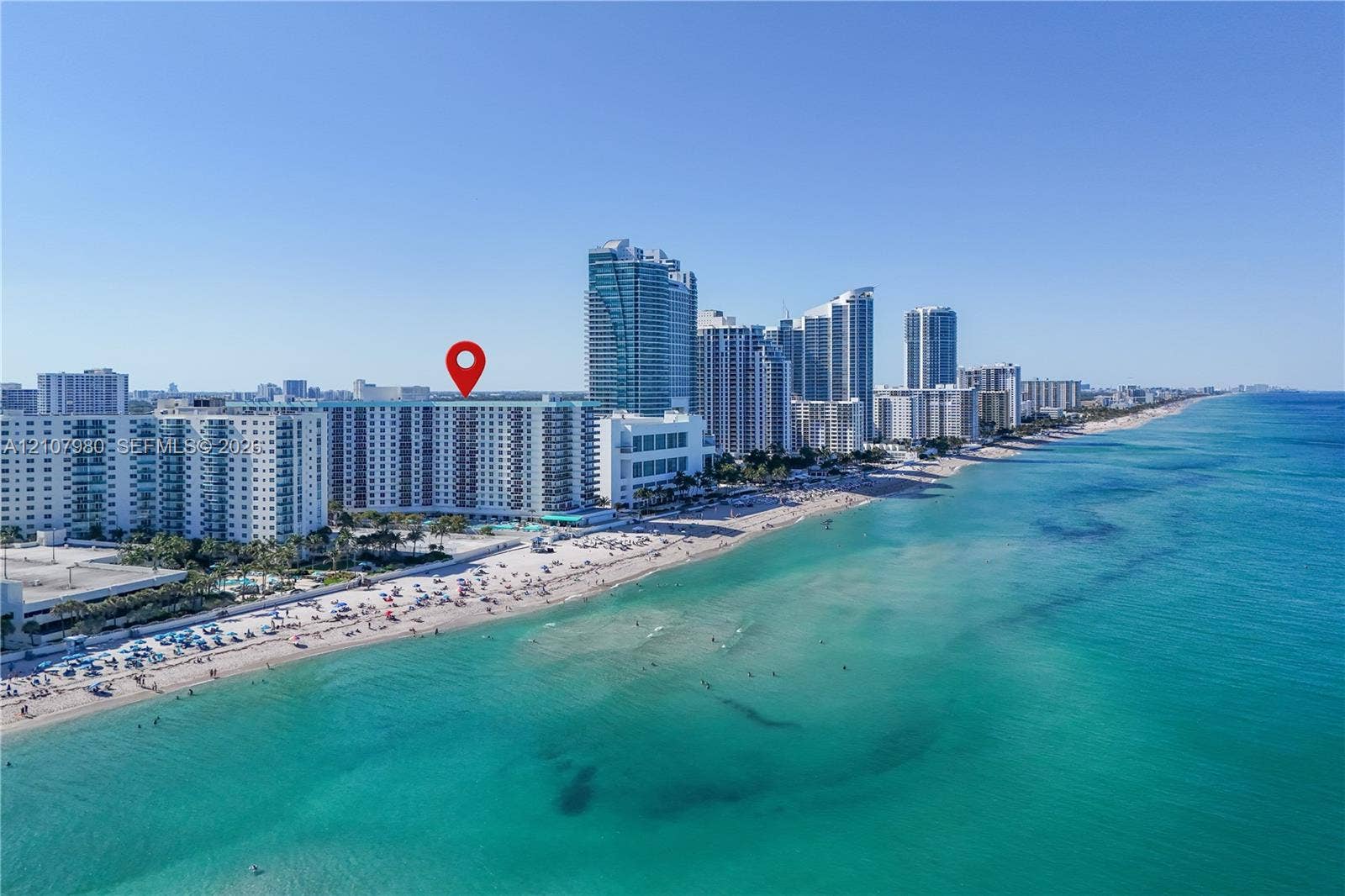 3725 S Ocean Drive, #1120, Hollywood, Hollywood, FL 33019 High-rise residential building situated on the Atlantic coastline featuring direct beach access and proximity to regional urban centers