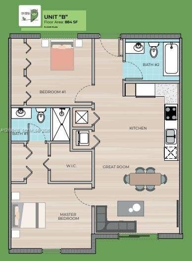 605 N Dixie Highway, #B207, Hallandale Beach, Hallandale Beach, FL 33009 Floor plan