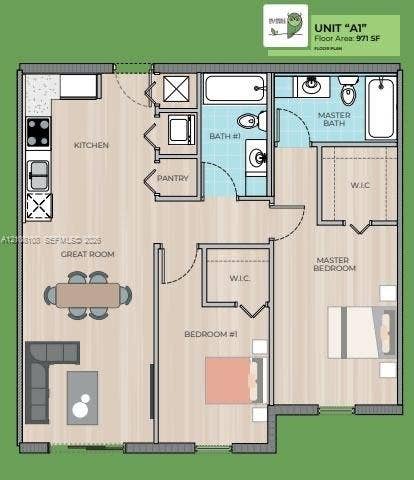 605 N Dixie Highway, #B207, Hallandale Beach, Hallandale Beach, FL 33009 Floor plan