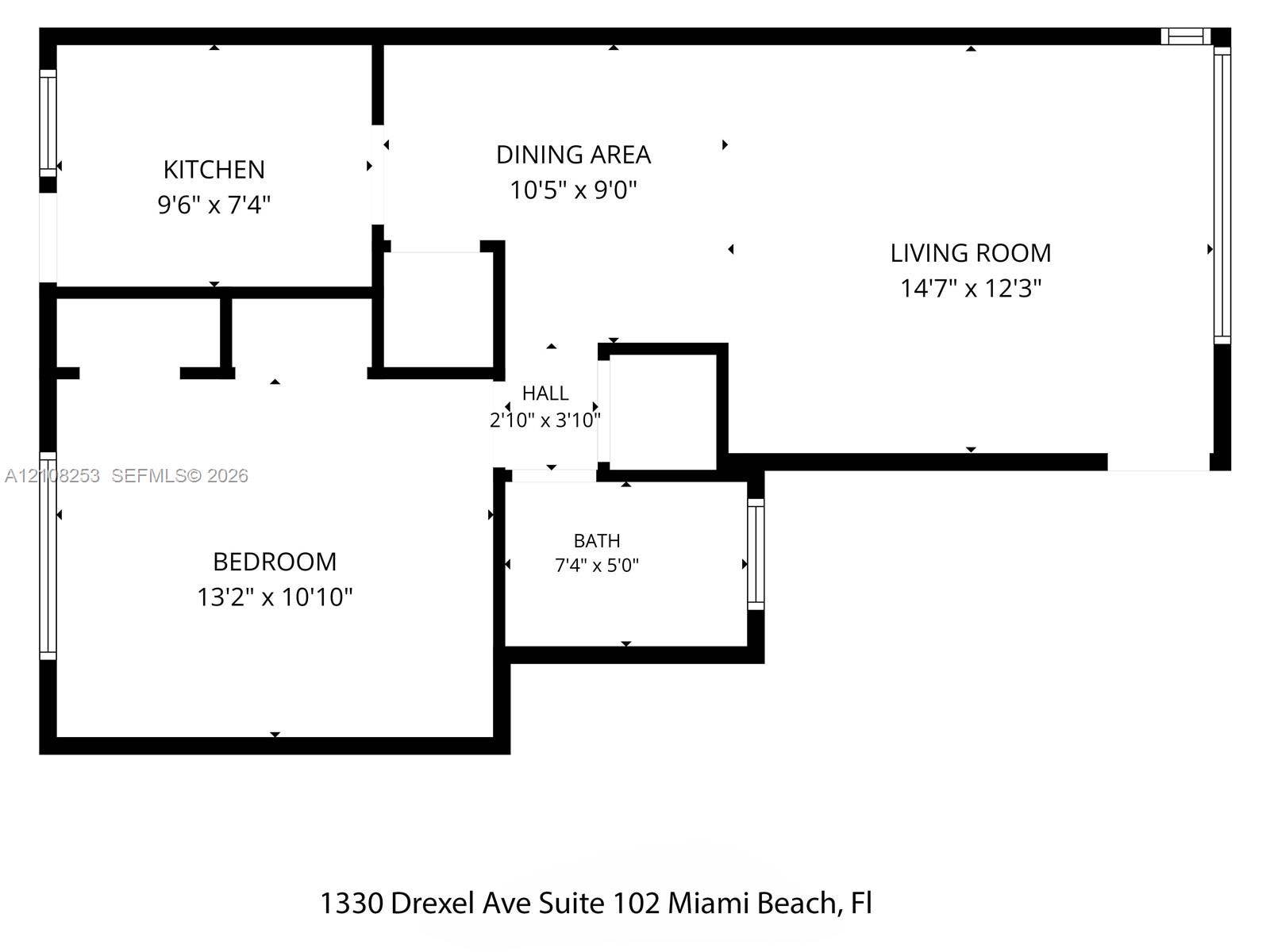 1330 Drexel Avenue, #102, Miami Beach, FL 33139 Floor plan