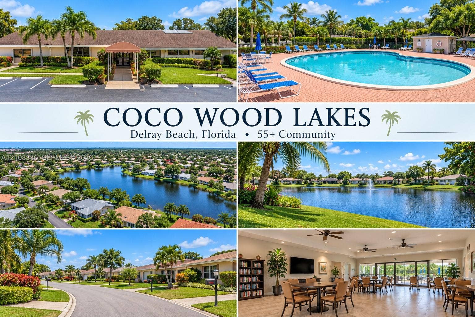 6311 Hitchin Post Way, Delray Beach, FL 33484 Property Marketing Brochure. Illustrating common area amenities and site features of the property