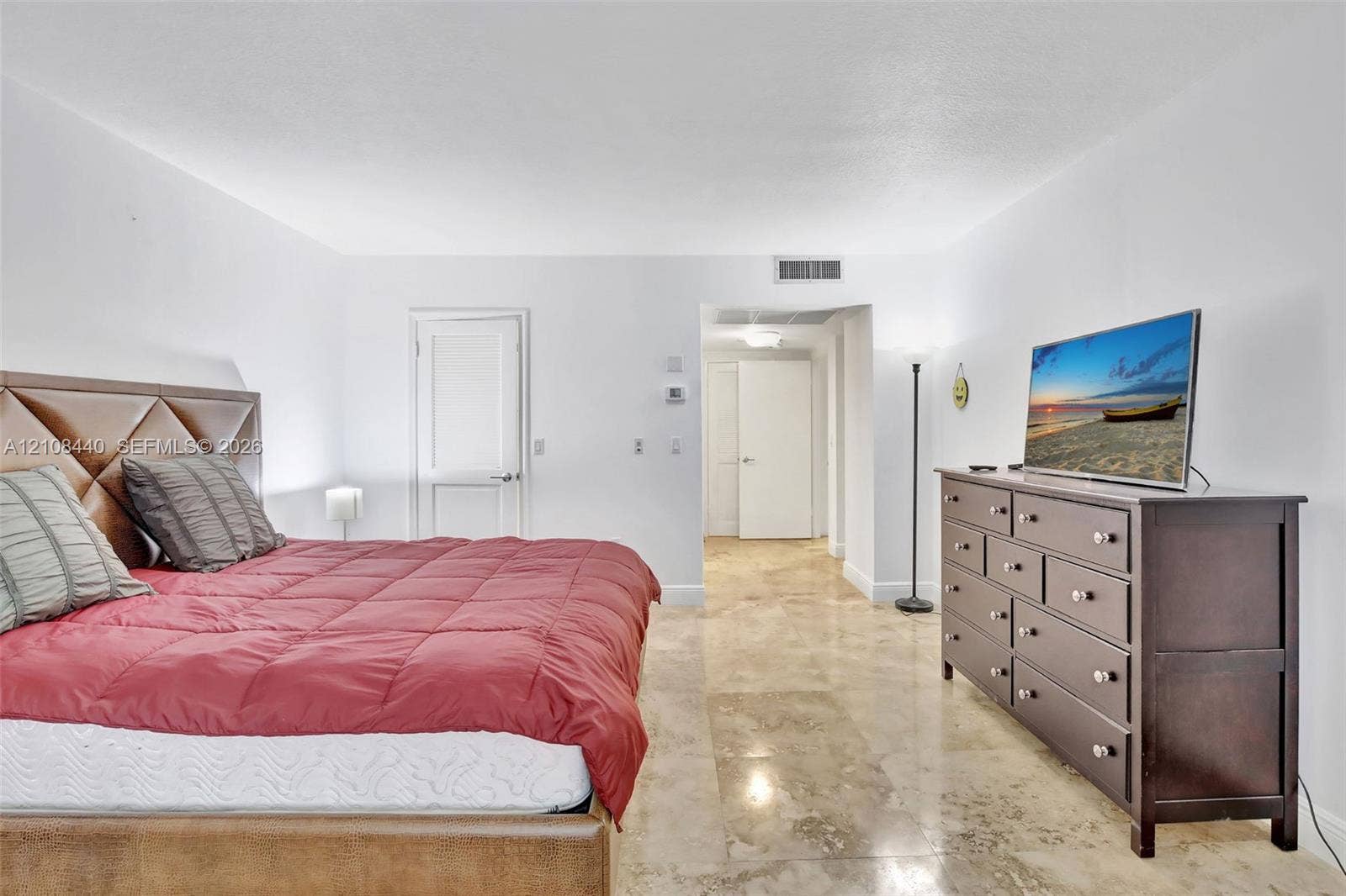 9801 Collins Avenue, #3T, Bal Harbour, Bal Harbour, FL 33154 Polished stone flooring throughout and multi-panel interior doors